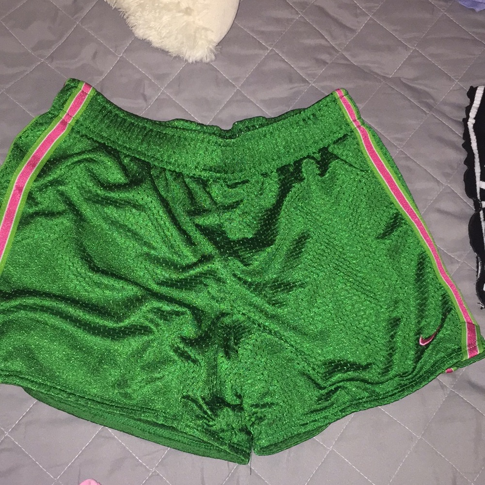 Emerald nike shorts for girls , side M